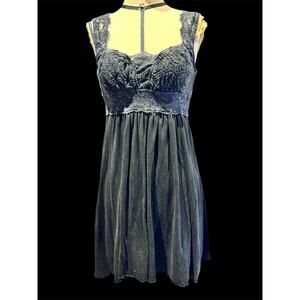 Ann Ferriday Vintage Distressed Dye Grunge Fairy Cotton Stretch Lace Dress S/M